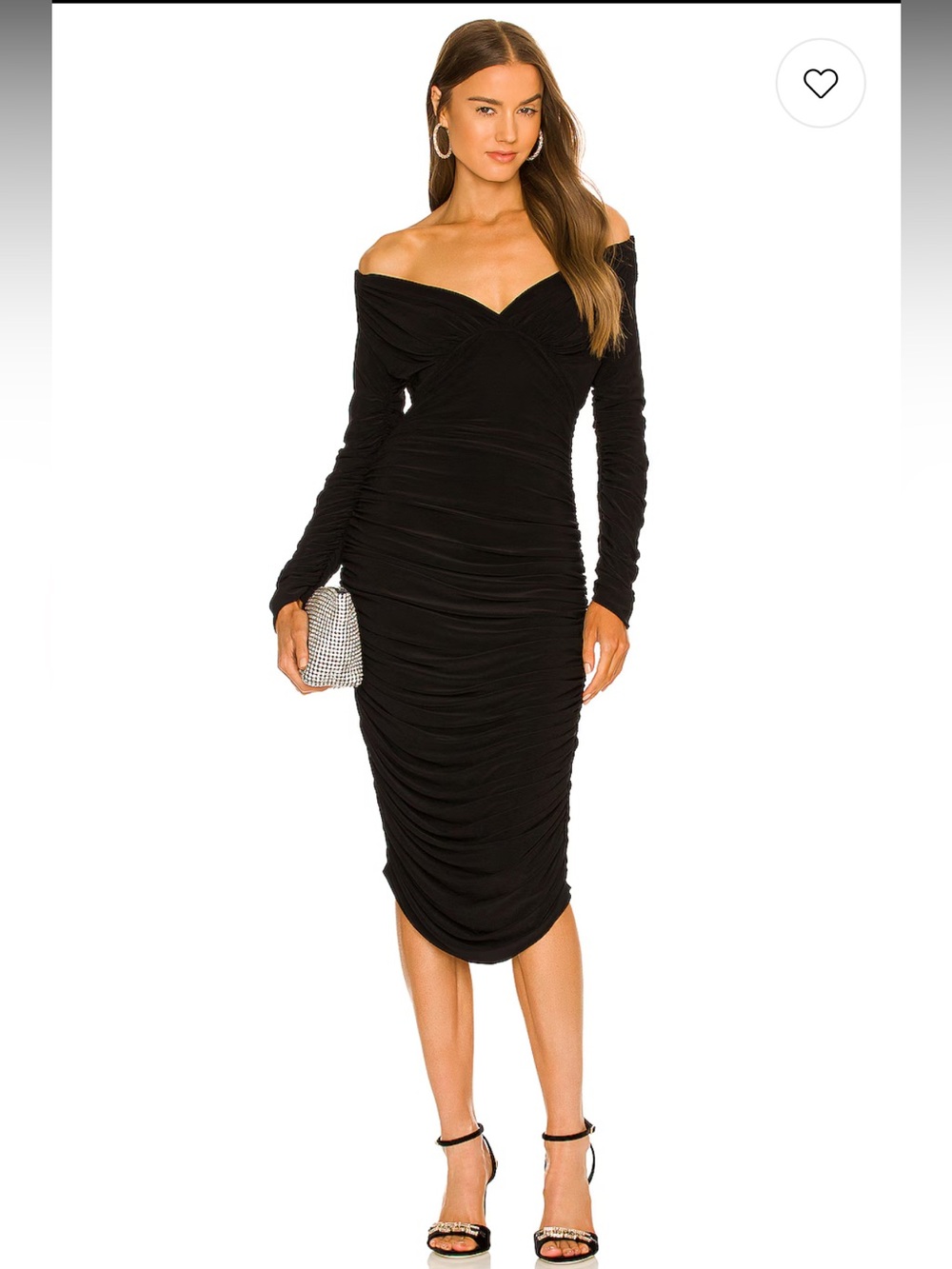 NORMA KAMALI TARA MIDI DRESS LONG SLEEVE SHIRRED REVERSIBLE SZ S